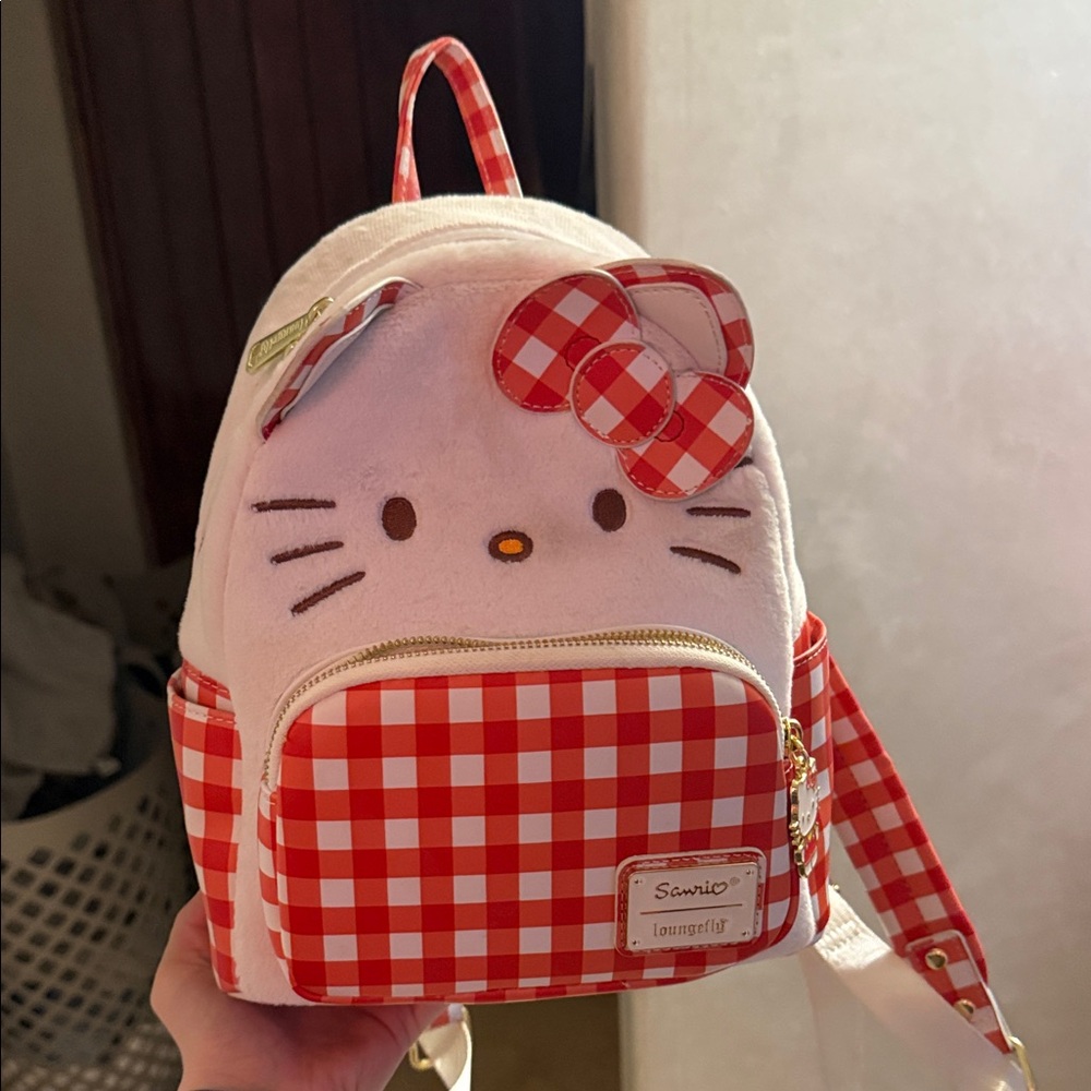 Sanrio Red and White Checkered Kids Backpack